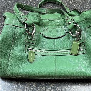 Coach Vibrant Green Leather Satchel